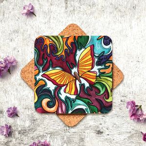 Custom Hand-Painted Wooden Coaster <b>Mats</b> & Pads Product keywords Design Vintage Style Drink Coaster for Table Decor By Handmade - Product Image 2
