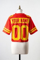 Camiseta de Fútbol Unisex de Malla, Cuello en V, Manga Corta, Transpirable, Corte Regular, Personalizable con Estampado, Estilo Retro Americano de Verano