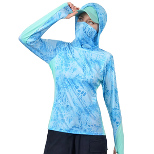 Chemises de pêche pour hommes à manches longues respirantes anti-UV UPF 50 à séchage rapide avec capuche - Product Image 6