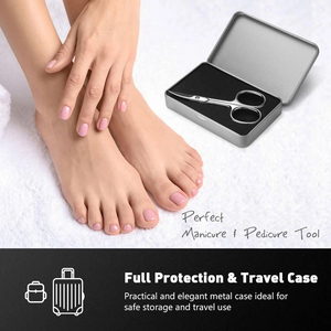Ciseaux professionnels en acier inoxydable pour ongles, sourcils, cils, poils du visage, manucure et cuticules - Product Image 5