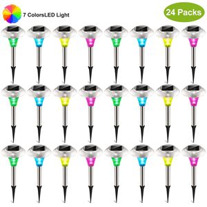 Lot de 24 lampes solaires d'extérieur étanches IP44, lampes de jardin solaires à changement de couleur - Product Image 1