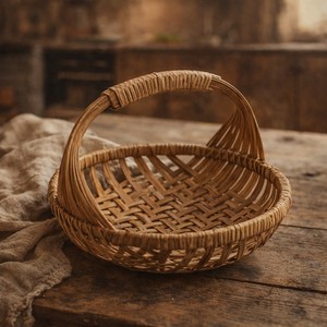 Cesta Redonda de Bambú Ecowoodies con Asa, Florero Artesanal para Mesa, Decoración para Regalo, Diseño Contemporáneo - Product Image 5
