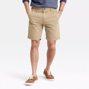 Shorts de golf chino décontractés personnalisés pour l'été, respirants, séchage rapide, couleur kaki, pour garçons et hommes, vente en gros - Product Image 1