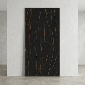 Dalle en pierre frittée en porcelaine Marquina Nero Matt 160x320cm, finition brillante Calacatta Blanc, pour sol extérieur, carrelage en porcelaine pour chambre. - Product Image 6