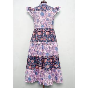 Robe longue décontractée élégante pour femme, coupe ample, style simple, boutonnage simple, en coton imprimé floral, respirante et naturelle, vente en gros - Product Image 6