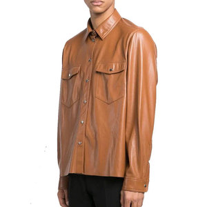 Chemises en cuir pour hommes, légères et surdimensionnées, confortables, respirantes, coupe-vent - Product Image 2