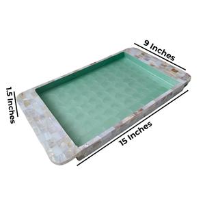 Plateau en émail avec poignée, design uni, plateau en émail à motif imprimé, plateau de service en émail de qualité alimentaire, émail durable - Product Image 3