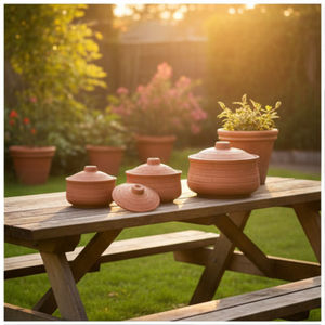 Olla Tradicional de Barro Terracota con Tapa (Juego de 3) Hecha a Mano, Ecológica, SwamiG TradeX - Product Image 3