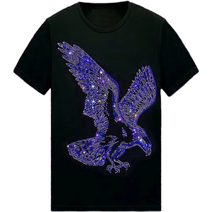 High Quality OEM Custom Rhinestone Solid Polyester/Cotton Blend Breathable Anti-UV Quick Dry Casual Color Crop Women T-Shirts - Product Image 6