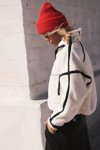 เสื้อสเวตเตอร์คอเต่าซิปครึ่งตัวแฟชั่นสำหรับผู้หญิงเสื้อถักลำลองสีทึบเสื้อมีฮู้ดสำหรับผู้หญิง Y2K - Product Image 5