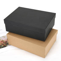 Grande boîte cadeau rigide en kraft avec couvercle noir mat personnalisée