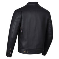 Blouson Bomber en Jean et Cuir de Vachette Écologique pour Homme, Col Rabattu, Fermeture Éclair, Style Moto Biker, Manches Classiques, Couleur Unie