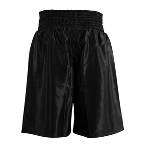 Shorts de boxe noirs pour hommes, coupe ample, 100 % polyester, respirants, vêtements d'arts martiaux, style court pour adultes - Product Image 5