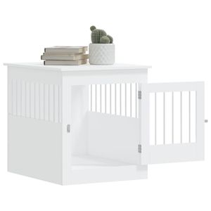 25.4 bianco "x 31.5" x 28 "legno ingegnerizzato cassa per cani mobili elegante casa per animali domestici e collezione di mobili - Product Image 5