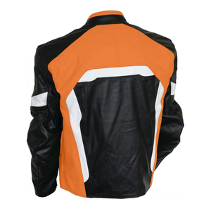 High Quality Racing Gear Mens Winter Genuine Leather Motorbike Jacket with Elbow <b>Protector</b> Waterproof & Breathable Pakistan - Product Image 2