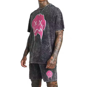 T-shirt en coton à col rond surdimensionné pour hommes, doux, décontracté, rayé, écologique, fabrication OEM, fournisseur direct d'usine - Product Image 3