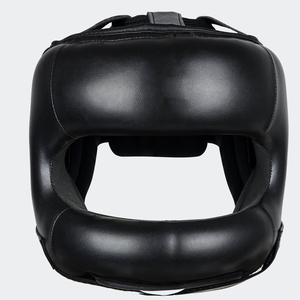 Nouveaux protège-têtes de boxe en cuir noir mat, tendance, durables, avec service OEM/ODM, logo personnalisé, absorption des chocs élevée, équipement d'entraînement. - Product Image 1