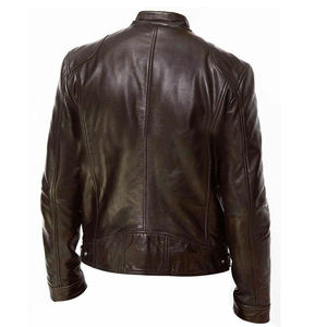 <b>Winter</b> Fashion Motorcycle <b>Leather</b> Oversized <b>Jacket</b> Men Slim Fit Pu <b>Leather</b> Waterproof Warm Black studded <b>Leather</b> <b>Jacket</b> - Product Image 4