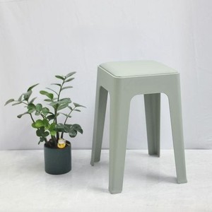 TM10 Square PP Plastic Stool with Cushion – <b>Stackable</b> Waterproof Injection Molded Stool for Home, Cafe, Restaurant & Outdoor Use - Product Image 3