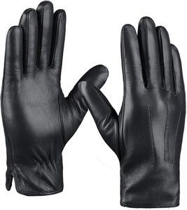 Unisex Man Woman Solid Color Sheepskin Latex Fetish <b>Gloves</b> 5 Toes Touchscreen Daily Party Short <b>Long</b> Leather <b>Gloves</b> Custom Logo - Product Image 2