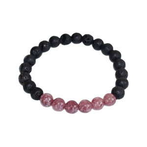 2023 Style Classique Rose Tourmaline Diffuseur Huile Essentielle Pierres Aromapathie Cristaux Gemme Perlé Lave Diffuseur Bracelet - Product Image 1