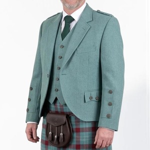Scottish <b>Men's</b> Lovat <b>Green</b> Argyle Kilt Jacket <b>Waistcoat</b> Serge Wool Customized Logo All Sizes Excellent Quality Customized - Product Image 4
