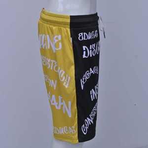 Pantalones Cortos Deportivos Casuales para Hombre, Ecológicos, Negros y Verdes, con Estampado de Letras, Cintura Media, Logotipo Personalizado en la Parte Delantera, Cordón Ajustable, Secado Rápido - Product Image 3