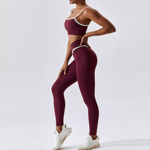Yoga Set Women Seamless Yoga Set 2 Pieces Workout Shorts Set Backless Sports Bra Scrunch Bum Shorts Fitness Clothes Cheap Price - Product Image 4