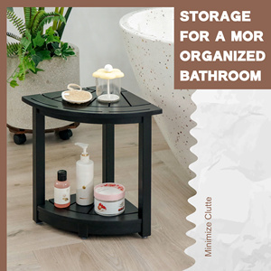 Acacia Wood Corner Stool Featuring Durable Hardwood Frame And Compact Design Suitable For Seating Storage And Corner Placement - Product Image 6