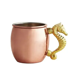 Designer Copper Moscow Mule Mugs High Quality Home Decor Table Top Barware Drinking Best Selling with water Horse Handle