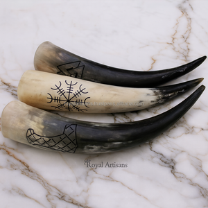 Mug en corne de buffle Viking de luxe fait main avec support, écologique, poli, style antique, cadeau d'affaires - Product Image 2