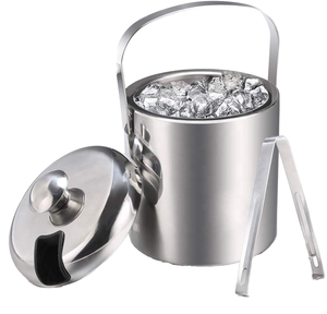 Seau à glace moderne en acier inoxydable Lavie Creations LCa-472 (5L) pour refroidissement du vin, service de boissons, traiteur, mariages - Product Image 4