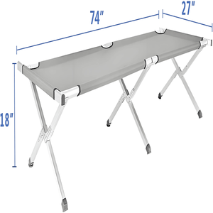 Lit de camping pliable vert armée portable avec sac de transport, mobilier de camping - Product Image 4