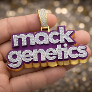 Colgante de Plata 925 Bañado en Oro con Letra Personalizada, Moissanita, Diamante VVS y Esmalte, Estilo Hip Hop, con Incrustaciones Brillantes para Fiesta Nocturna - Product Image 2