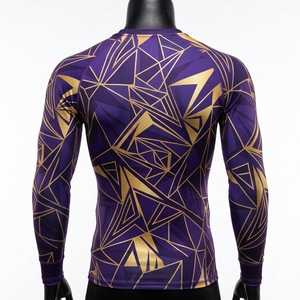 Men <b>Compression</b> <b>Long</b> <b>Sleeve</b> <b>Shirt</b> for T-<b>Shirt</b> for Gold Solid Eco-Friendly Quick Dry Breathable Spandex/Polyester MAATTIERA - Product Image 4