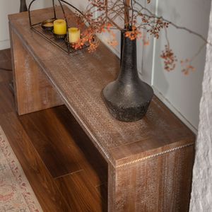 Consolle stretta retrò lunga per ingresso, tavolo da divano in legno massello per soggiorno, da posizionare dietro il divano in ingresso/corridoio - Product Image 2