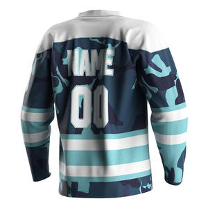 Maillot de hockey personnalisé pour le marché américain – Nom et numéro personnalisés – Uniforme d'équipe de hockey sur glace – Vente en gros – 100 % polyester antibactérien - Product Image 3