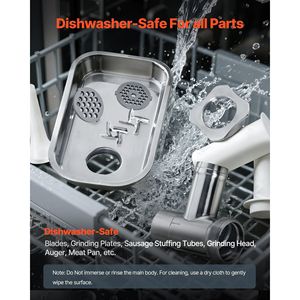 Tritacarne Elettrico Commerciale con Capacità di 5 Libbre/min # Grinder Industriale 8 con 2 Lame in Acciaio Inossidabile e 2 Piastre di Macinazione - Product Image 5