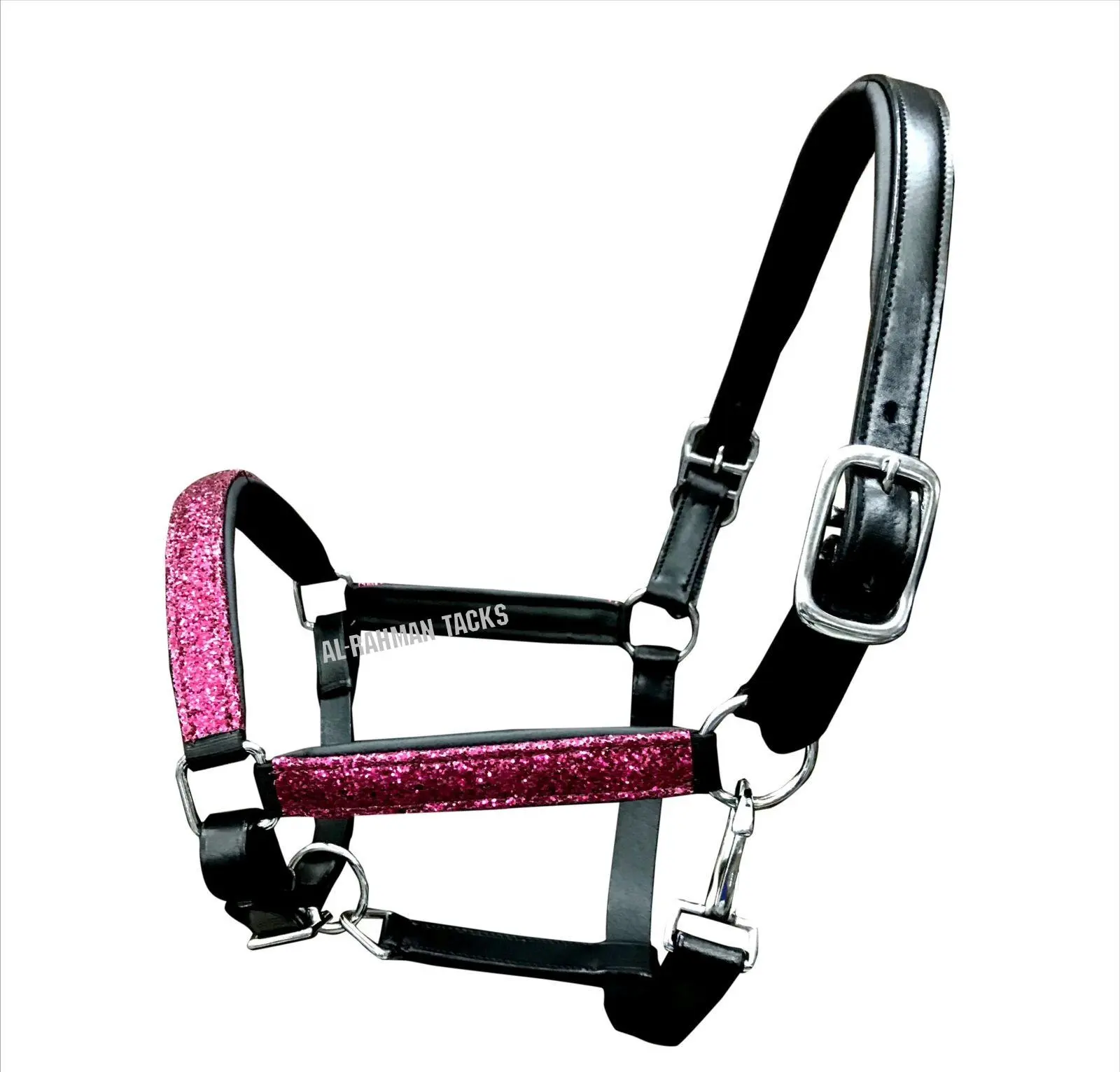 ANGLAIS CHEVAL CHEVAL PAILLETTES LITTER VÉRITABLE DD/ VT CUIR CHEVAL COLLIER ENTIÈREMENT RÉGLABLE SS RACCORDS CHEVAL GLITTER HALTER