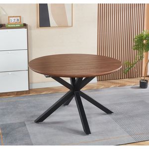 Tavolo da Pranzo Allungabile 120/160/200x120x75cm con Piano in MDF e Gambe in Metallo per Ufficio o Caffetteria - Product Image 4