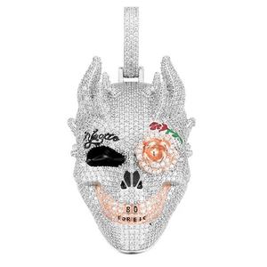 Colgante de Esqueleto Temático de Plata 925 Bañado en Oro Rosa con Moissanita, Estilo Hiphop Iced, Unisex, para Joyería Certificada, Corte Brillante - Product Image 2