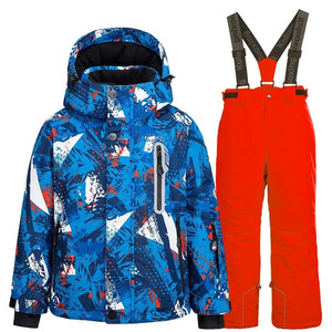 Traje de Esquí Personalizado Unisex para Niños, Chaqueta de Nieve con Capucha y Pantalones con Tirantes para Esquiar y Hacer Snowboard - Product Image 2