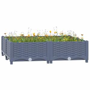 Jardinières surélevées en polypropylène bleu-gris 31,5 x 31,5 x 9,1 po – Pots et jardinières - Product Image 1