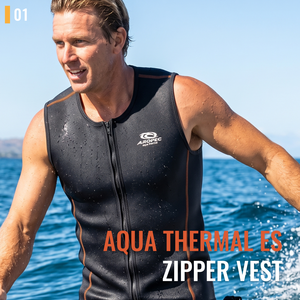 Gilet thermique Aropec Aqua en polaire à fermeture éclair frontale, haut sans manches en néoprène super extensible pour la plongée et le surf OEM/ODM - Product Image 2