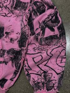 Sweat à capuche surdimensionné en coton 100% tricoté en French Terry imprimé sur mesure pour l'hiver - Product Image 2