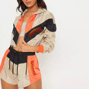 Ensemble de survêtement personnalisé pour femme, deux pièces, uni, vintage, brodé, en dentelle, polaire, avec patchs, style streetwear, été, 100% coton, fermeture éclair - Product Image 5