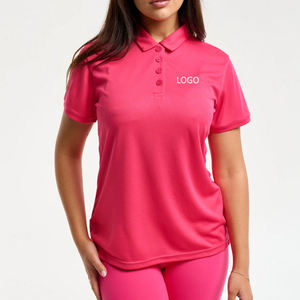 Women's Custom Print Short Sleeve Polo Shirt Quick Dry Woven Polyester Casual Golf Top T-Shirt For Women's - Product Image 6