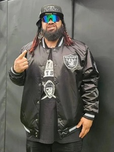 เสื้อแจ็คเก็ต Raiders รุ่นวินเทจ โอ๊คแลนด์ สีดำซาติน แบบ Bomber สำหรับกีฬาฟุตบอล - Product Image 5