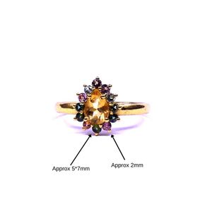 Wedding Wear 925 Sterling Silver Gold Plated Jewelry <b>Citrine</b> Multi Tourmaline Gemstone Women Wear Classic <b>Ring</b> - Product Image 4