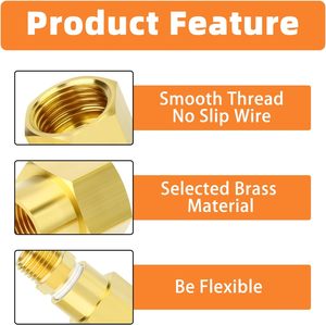 ข้อต่อท่อทองเหลืองแบบลดขนาด 3/8 x 1/2 BSP เกลียวใน - Product Image 4